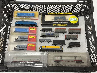 Lot 804 - Three N gauge locomotives with a collection of...