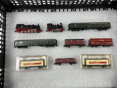 Lot 738 - Two Fleischmann Piccolo N gauge German tank...