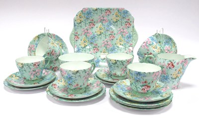 Lot 1055 - A Shelley Porcelain Part Tea Service,...