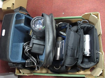 Lot 1035 - Canon T50 SLR Camera with twin lenses,...