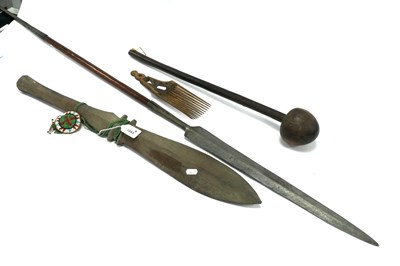 Lot 1243 - A Tribal Knobkerrie Club, 61cm long, a Zulu...