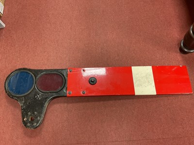 Lot 301A - Railwayana - A Red and White Cast Iron...