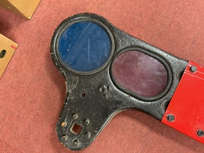 Lot 301 - Railwayana - A Red and White Cast Iron...