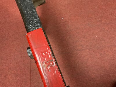 Lot 301 - Railwayana - A Red and White Cast Iron...