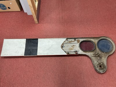 Lot 301 - Railwayana - A Red and White Cast Iron...