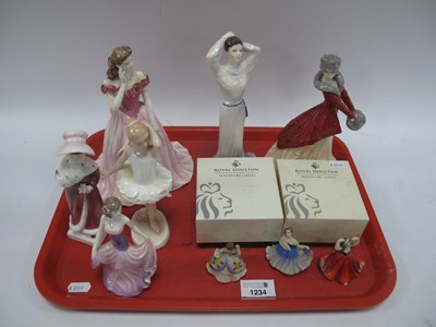 Lot 1234 - Porcelain Figures, including boxed Royal...