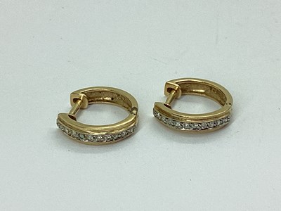 Lot 75 - A Pair of Dainty 9ct Gold Diamond Pavé Set...