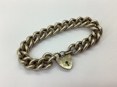 Lot 69 - A Chunky Hallmarked Silver Curb Bracelet,...