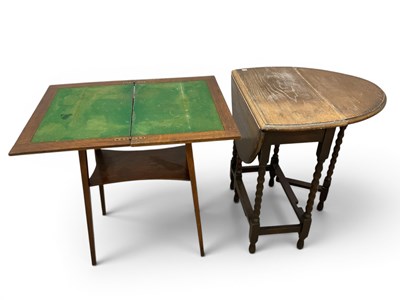 Lot 1491 - Oak Gateleg Table with Bobbin Supports, 97cm...