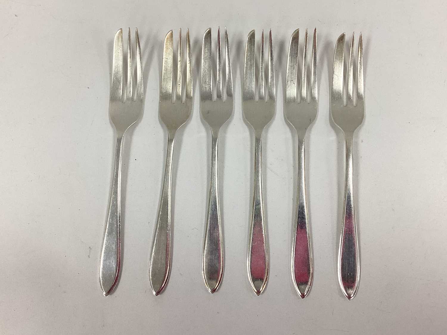 Lot 6 - A Set of Five Hallmarked Silver Pastry Forks,...