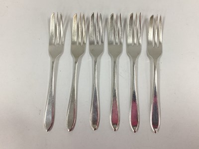 Lot 6 - A Set of Five Hallmarked Silver Pastry Forks,...