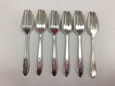 Lot 6 - A Set of Five Hallmarked Silver Pastry Forks,...