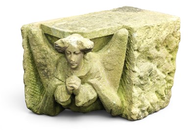 Lot 1444 - An Early Carved Stone Corbel Gargoyle of an...