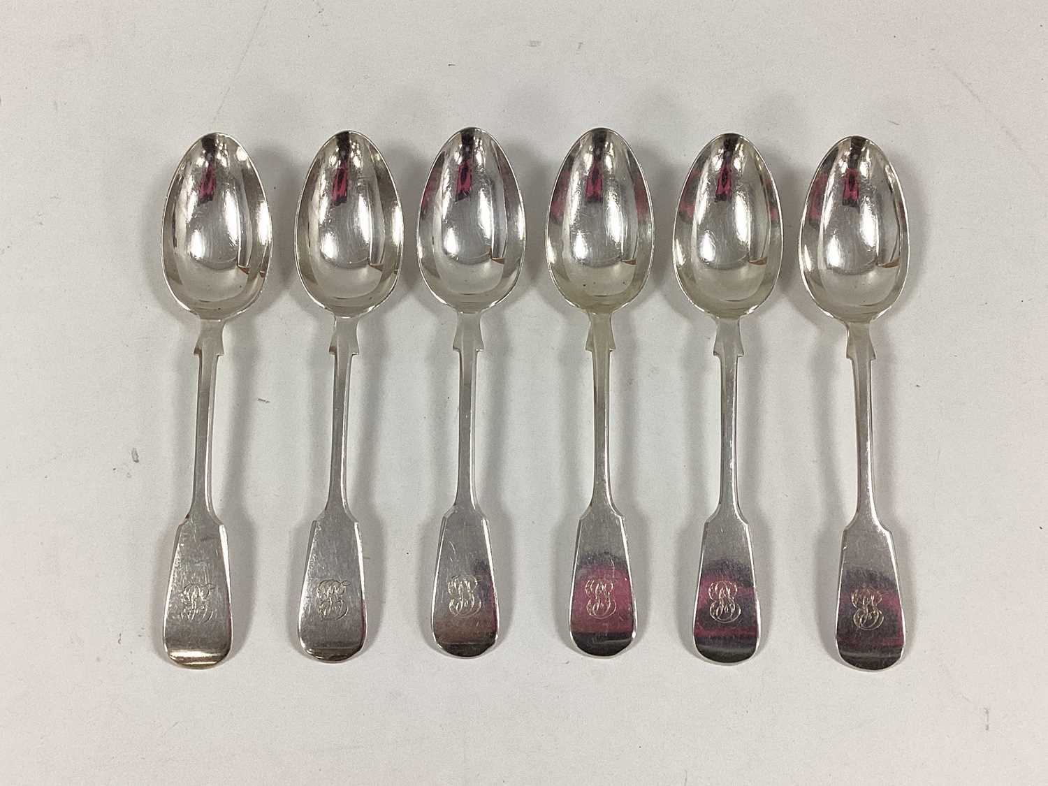 Lot 33 - A Set of Six Hallmarked Silver Fiddle Pattern...