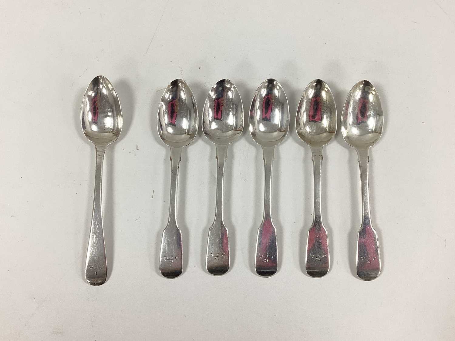 Lot 35 - A Set of Five Hallmarked Silver Fiddle Pattern...