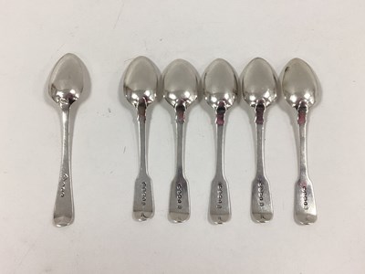 Lot 35 - A Set of Five Hallmarked Silver Fiddle Pattern...