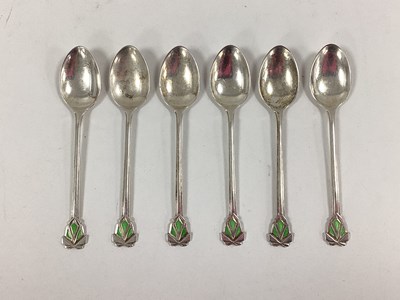Lot 31 - A Set of Six Hallmarked Silver and Enamel...