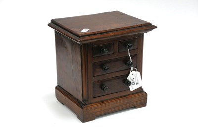 Lot 1233 - A XIX Century Miniature Pitch Pine Chest of...