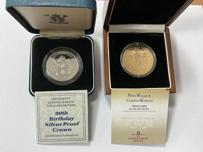 Lot 562 - 1990 Royal Mint Queen's 90th Birthday Silver...