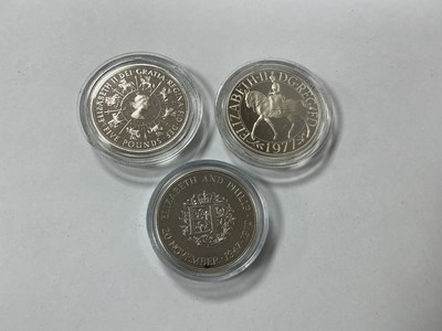 Lot 548 - Three Silver Proof Crowns, includes 1972...