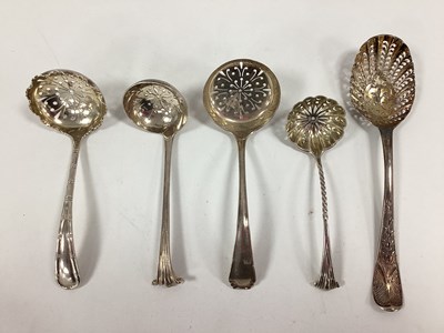Lot 9 - Hallmarked Silver Sifter Spoons, (various...