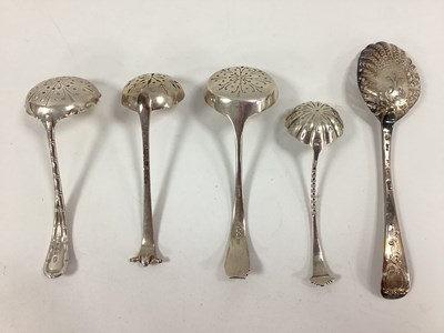 Lot 9 - Hallmarked Silver Sifter Spoons, (various...