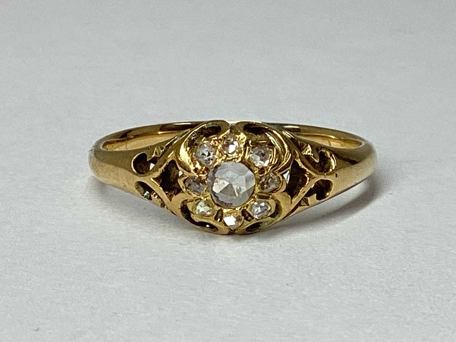 Lot 55 - An Antique Rose Cut Diamond Cluster Ring, of...