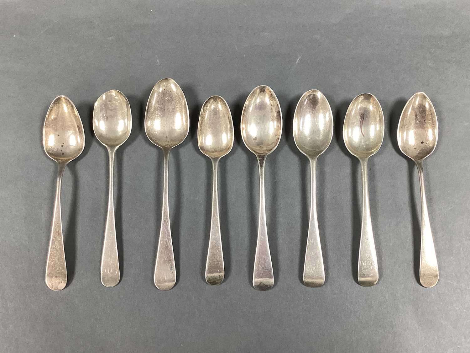 Lot 16 - Eight Hallmarked Silver Old English Pattern...