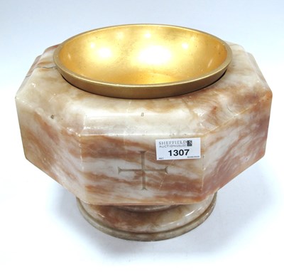 Lot 1307 - A Large Heavy Mid 1900s Alabaster/Marble?...