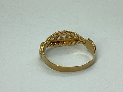 Lot 47 - An 18ct Gold Five Stone Diamond Boat Shape...