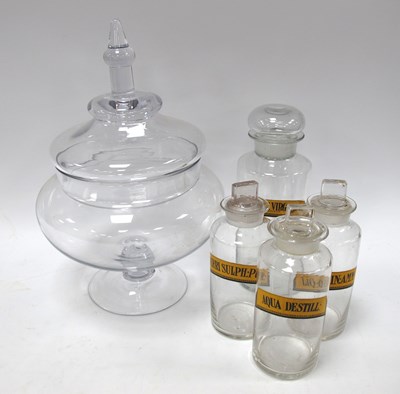 Lot 1196 - A Large Binage Lidded Apothecary Jar, plus...