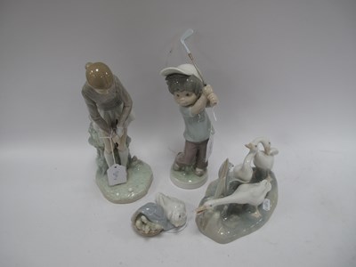 Lot 1227 - Lladro Sport Billy Golfer Boy, taller girl...