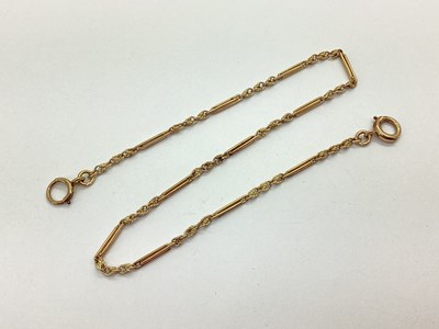 Lot 176 - A 9ct Gold Fancy Link Watch Chain, to clasps...