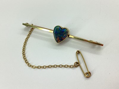 Lot 63 - An Antique Heart Shape Black Opal Single Stone...