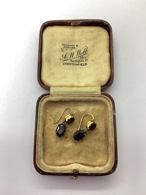Lot 77 - A Pair of Antique Two Stone Garnet Drop...