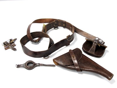 Lot 343 - WWI British Officers Sam Browne Belt, Webley...