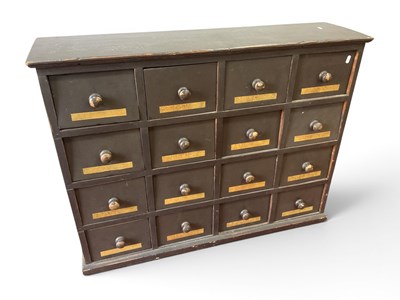 Lot 1514 - Painted Apothecaries Chest of Sixteen Drawers,...