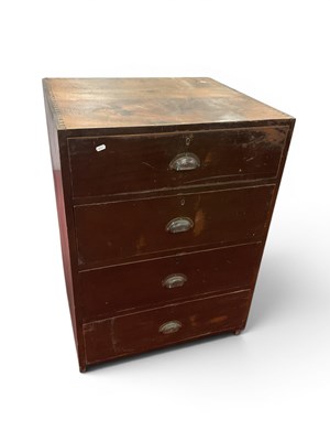Lot 1494 - Mahogany Industrial Style Storage Chest with...