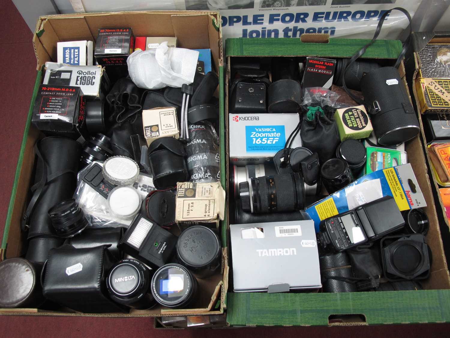 Lot 1001 - Camera lenses and accessories, including mixed...