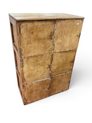 Lot 1492 - Pine Framed School Locker Unit circa 1930s...