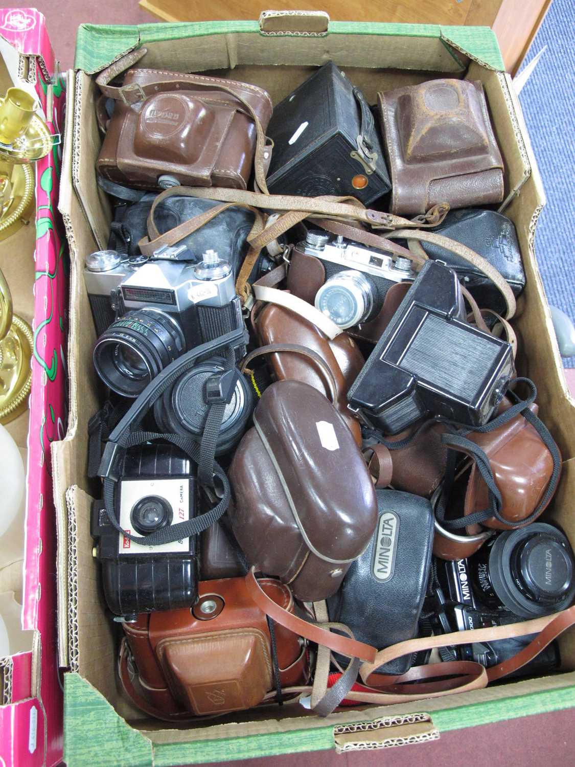 Lot 1063 - Mixed cameras, including SLR, rangefinder and...