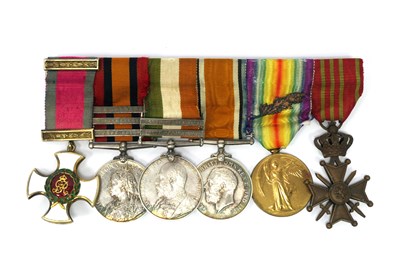Lot 581 - Boer War WWI DSO Medal Group on Brooch Bar,...