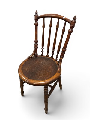 Lot 1523 - IBEX Chair, with turned rail supports, a...