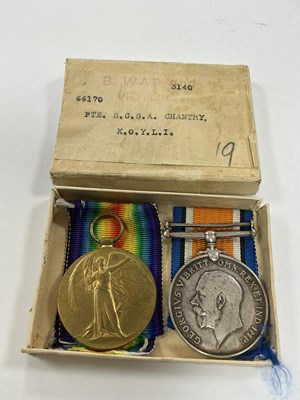 Lot 604 - WWI Kings Own Yorkshire Light Infantry Medal...