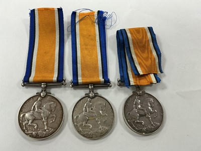 Lot 566 - WWI British War Medals (x 3) Awarded to:-...