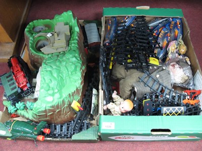 Lot 1330 - Thunderbirds Tracy Island Playset, racing pens,...