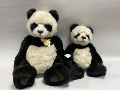 Lot 340 - Two Charlie Bears Panda Bears. Comprising of...