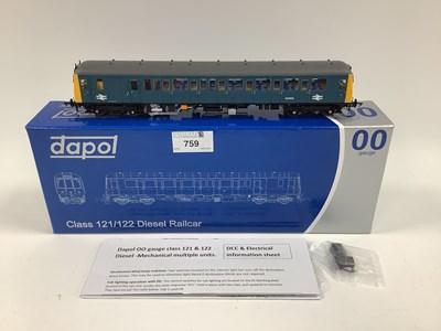 Lot 759 - A Boxed Dapol 00 Gauge Class 122 Single Unit...