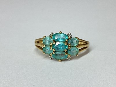 Lot 56 - QVC; A 9ct Gold Claw Set Cluster Ring, the...