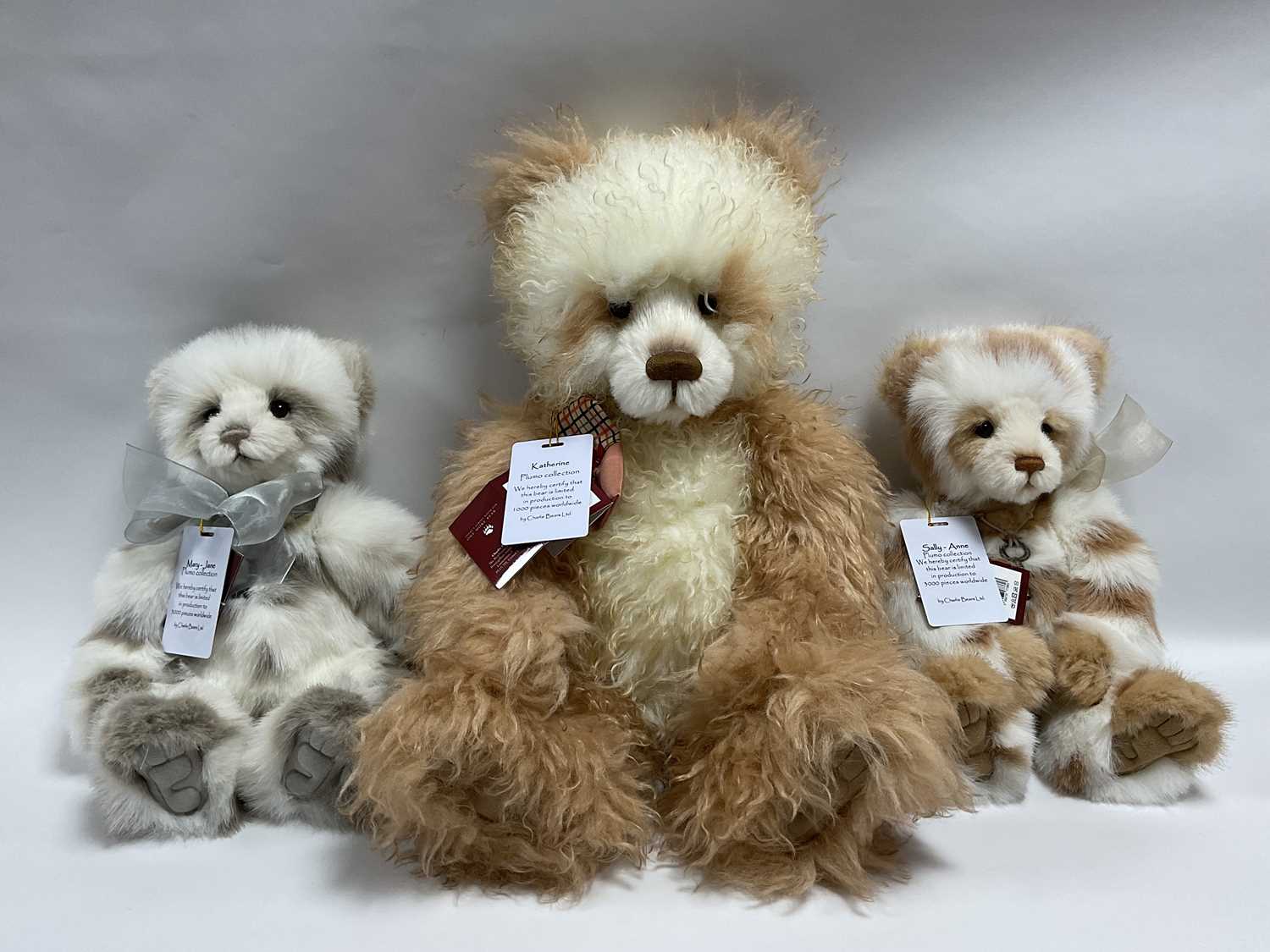 Lot 320 - Three Charlie Bears Plumo Collection Teddy...